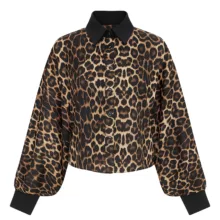 کراپ شومیز آستین بلند یقه برگردان زنانه مدل الیزه کد 3225 رنگ قهوه‌ای