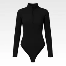 بادی آستین بلند زنانه مدل سیملس کد M5248 رنگ مشکی