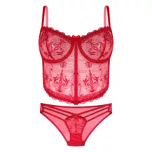 ست شورت و سوتین زنانه مدل آتش کد 0826MI رنگ قرمز