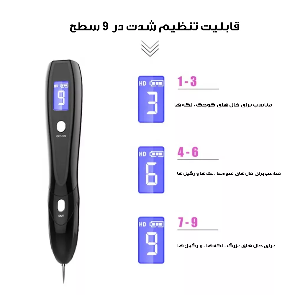 قلم پاک سازی پوست مدل دیجیتالی کد 9 سطح