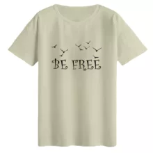 تی‌شرت لانگ آستین کوتاه زنانه مدل نوشته کد۱۹ رنگ کرم