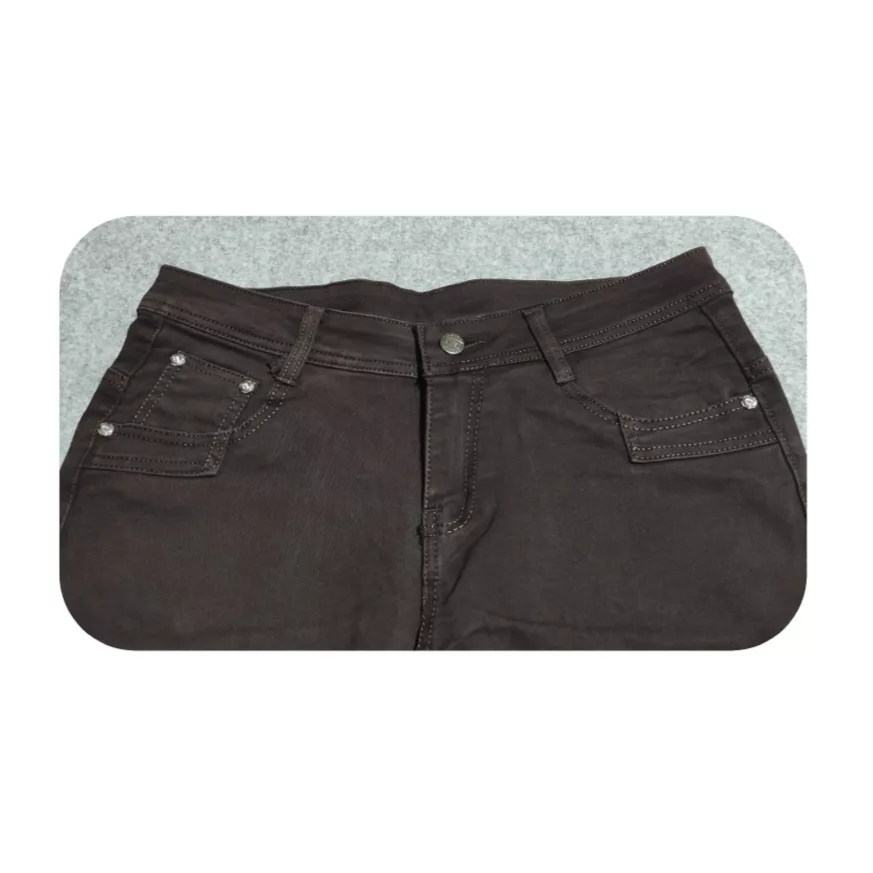 شلوار جین راسته زنانه سفیر مدل SA 19802695 رنگ قهوهای تیره