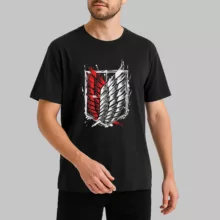 تی شرت آستین کوتاه مردانه مدل انیمه ای اتک ان تایتان هنگ شناسایی