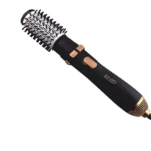 سشوار برس‌دار چرخشی حرفه‌ای انزو مدل EN-746، موتور AC با توان مصرفی 6600 وات، دارای قابلیت باد سرد، با حالت صاف‌کننده و حجم‌دهنده، وزن 400 گرم، تنظیم حرارت 2 حالته و کنترل سرعت 2 حالته، به همراه سری برس‌دار گرد باریک، پهن و تخت