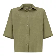 شومیز آستین سه ربع یقه برگردان زنانه السانا مدل سارال کد 224110 رنگ سبز تیره