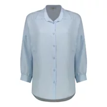 شومیز آستین بلند یقه برگردان زنانه نیزل مدل 1247 رنگ آبی