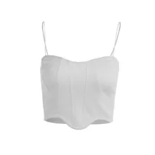 نیم تنه زنانه مدل لوکسوری بند ماکارونی کد 612 رنگ سفید