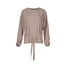 بلوز آستین بلند زنانه سرژه مدل 204648 رنگ قهوه ای