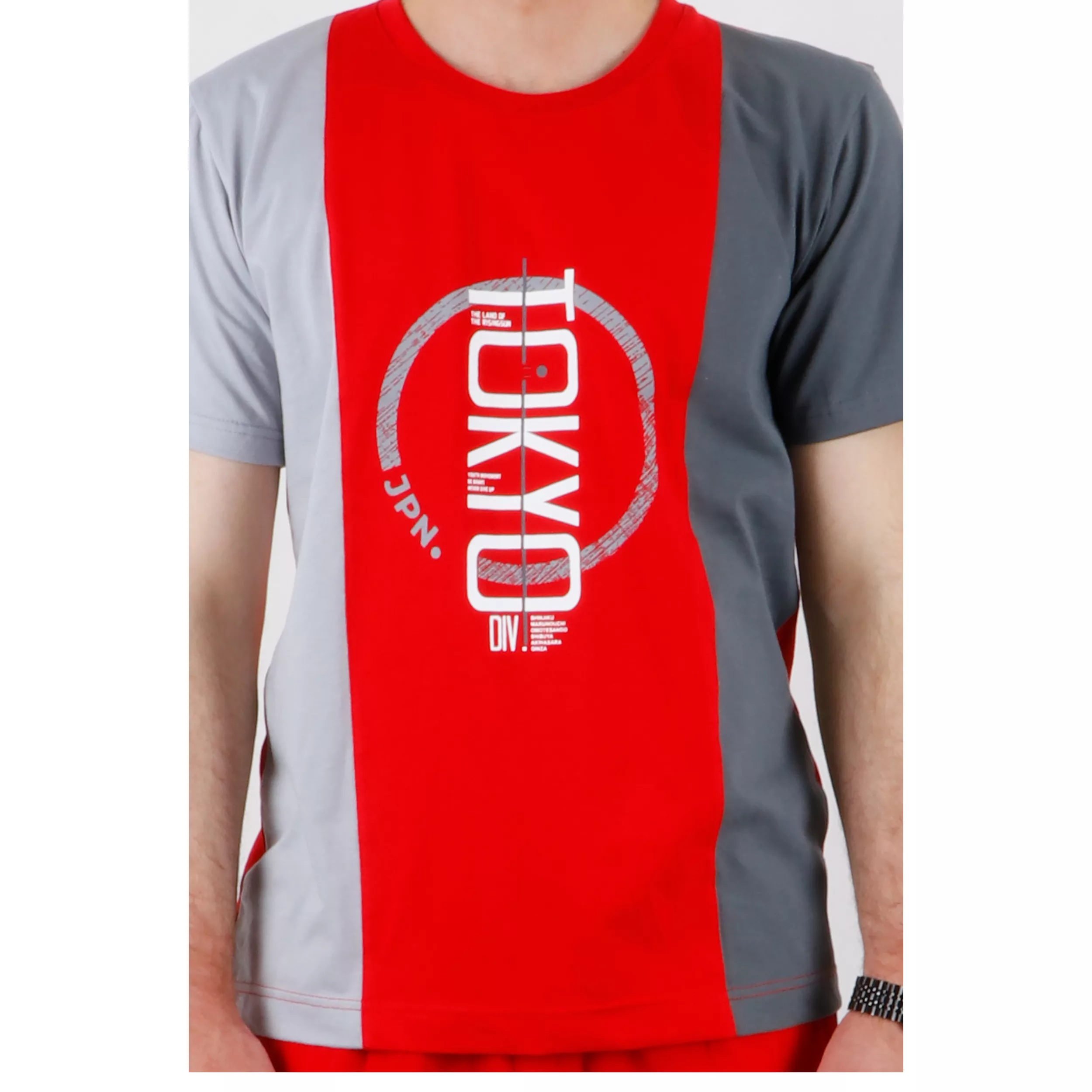 ست تی شرت و شلوارک مردانه آریان نخ باف مدل 17632 رنگ قرمز