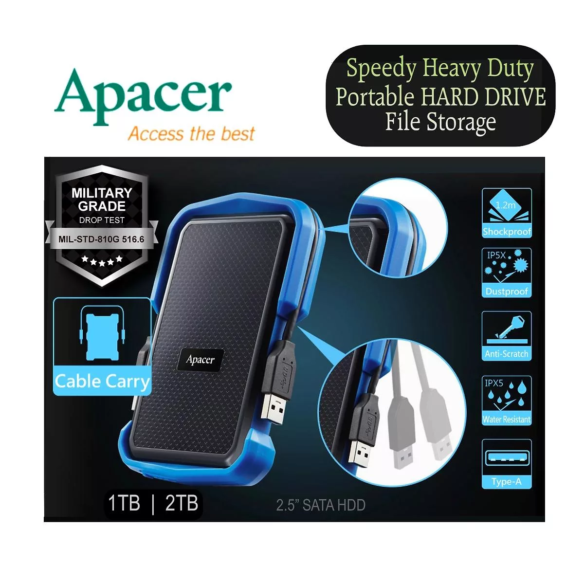 هارد اکسترنال اپیسر مدل AC631 ظرفیت 2 ترابایت