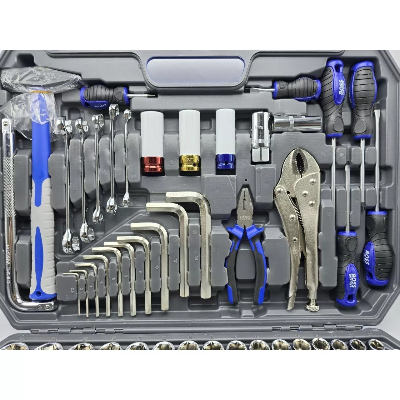 آچار بکس صنعتی باس مدل BS-218N مجموعه 218 عددی