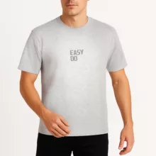 تی شرت آستین کوتاه مردانه ایزی دو مدل 0176 رنگ طوسی روشن