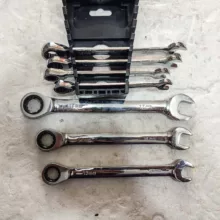 آچار یکسر تخت و یکسر رینگی جغجغه ای جیانگ کوان مدل CR.V 72 T مجموعه 7 عددی