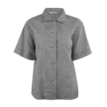 شومیز آستین کوتاه زنانه جین وست مدل چهارخانه کد 203018