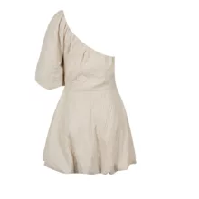 پیراهن یقه رومی زنانه سرژه مدل 205495 رنگ کرم