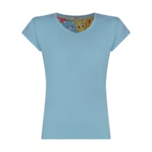 ست تی شرت و شلوارک زنانه افراتین مدل خرسی کد 6607 رنگ آبی