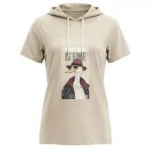 تی‌شرت کلاه‌دار آستین کوتاه زنانه مدل 14040510