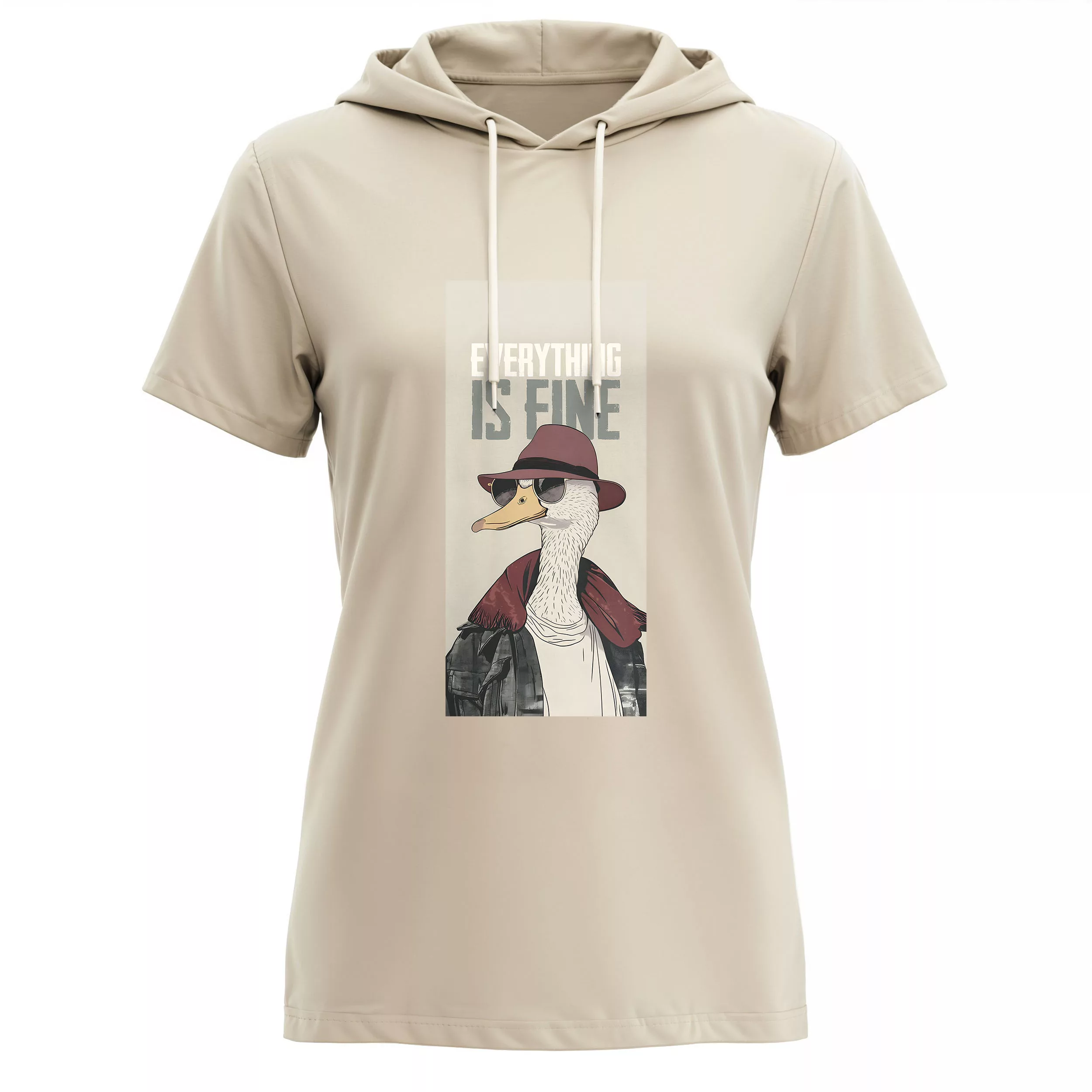 تی‌شرت کلاه‌دار آستین کوتاه زنانه مدل 14040510