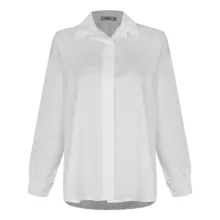 شومیز آستین بلند یقه برگردان زنانه نیزل مدل 478 رنگ سفید