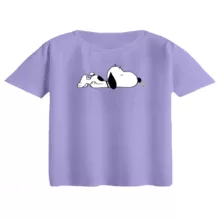 کراپ تی‌شرت آستین کوتاه زنانه مدل اسنوپی کد ۲۸ رنگ یاسی