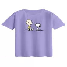 کراپ تی‌شرت آستین کوتاه زنانه مدل اسنوپی کد ۴۲ رنگ یاسی