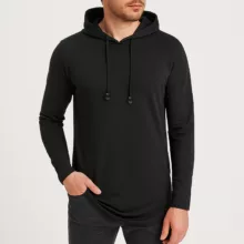 تی شرت کلاه دار مردانه باینت مدل 511-1 رنگ مشکی