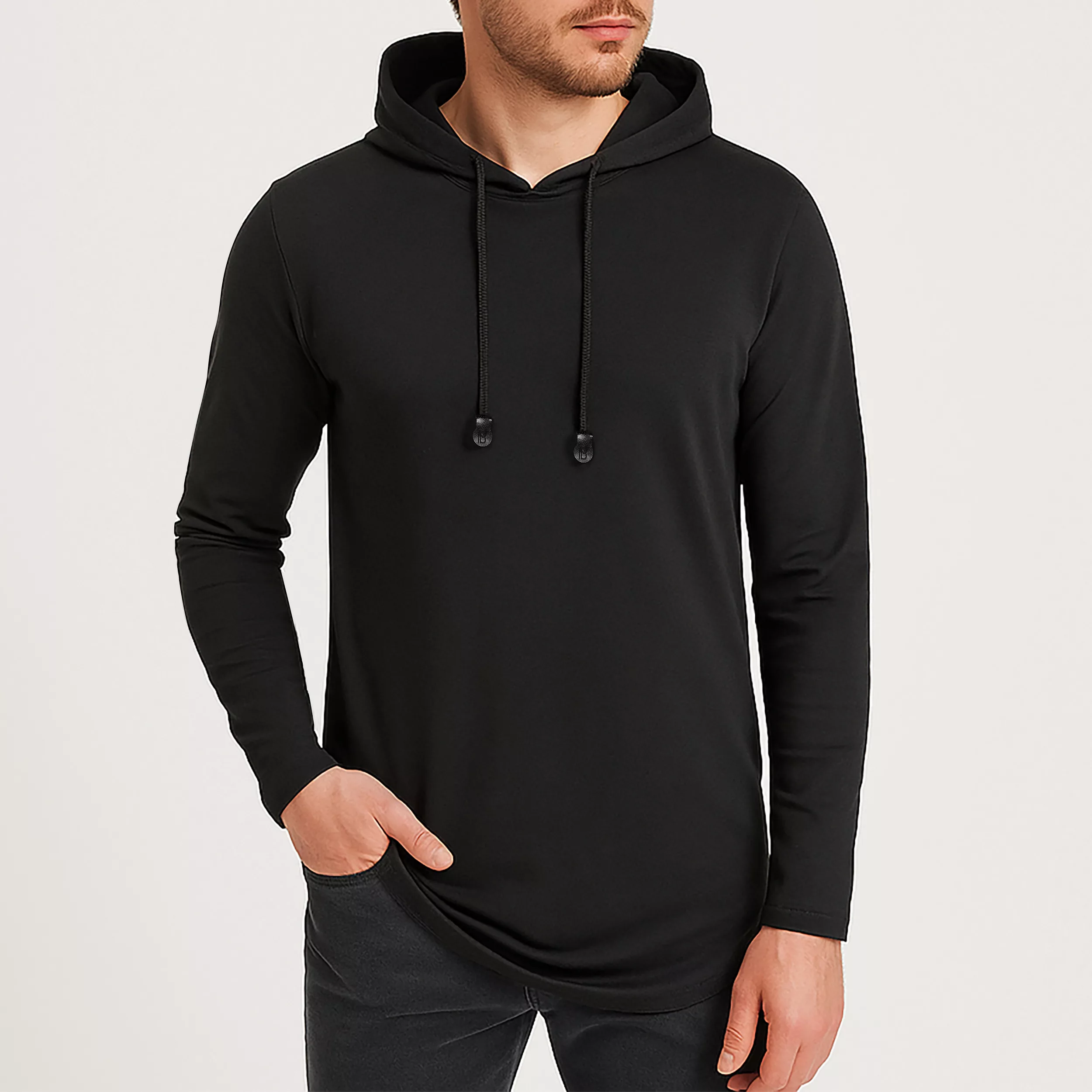 تی شرت کلاه دار مردانه باینت مدل 511-1 رنگ مشکی