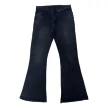 شلوار جین دم پا گشاد زنانه مدل F7 رنگ ذغالی