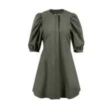 پیراهن یقه گرد زنانه سرژه مدل 206427 رنگ یشمی