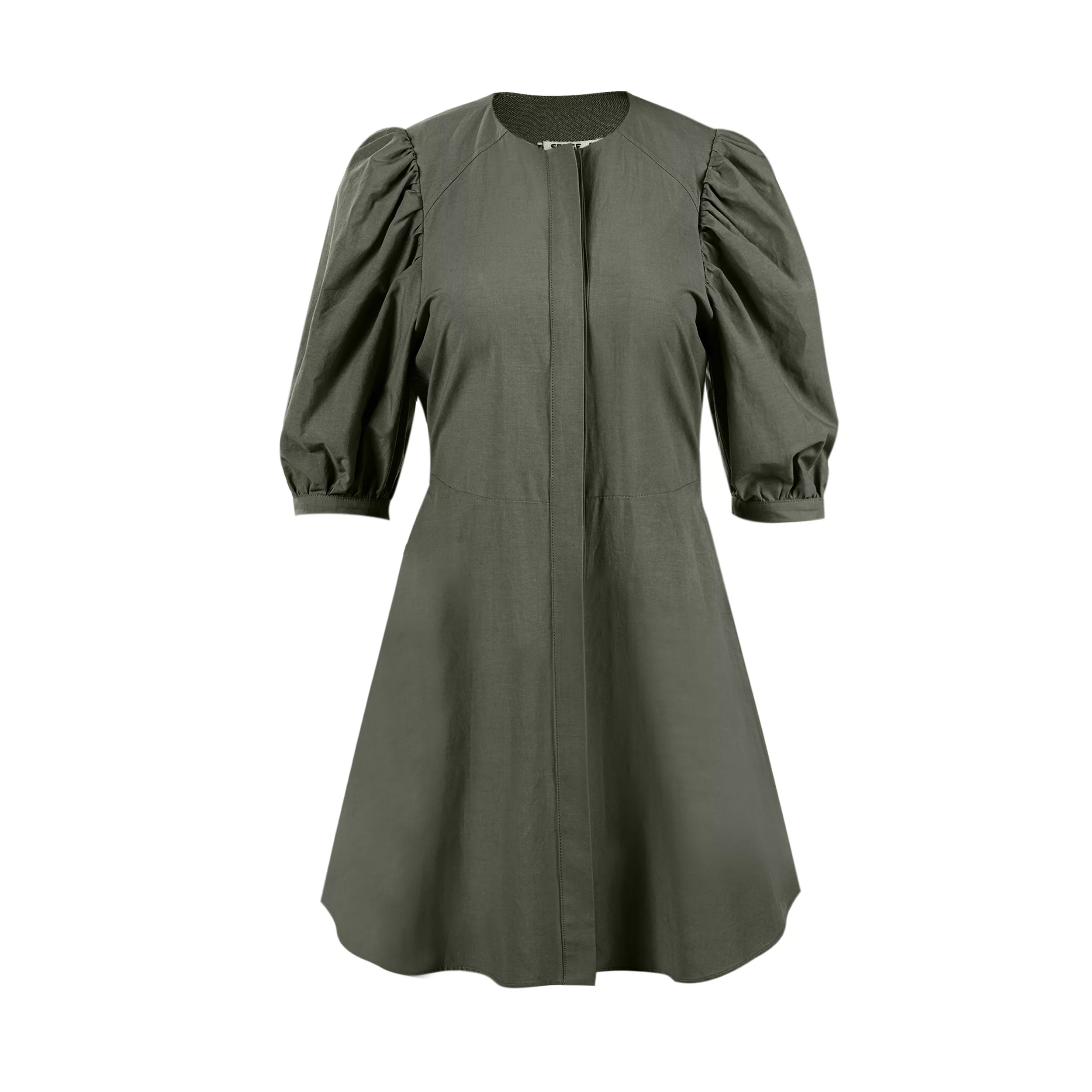 پیراهن یقه گرد زنانه سرژه مدل 206427 رنگ یشمی