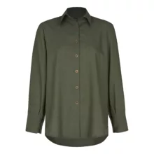 شومیز آستین بلند یقه برگردان زنانه مدل 008 رنگ سبز