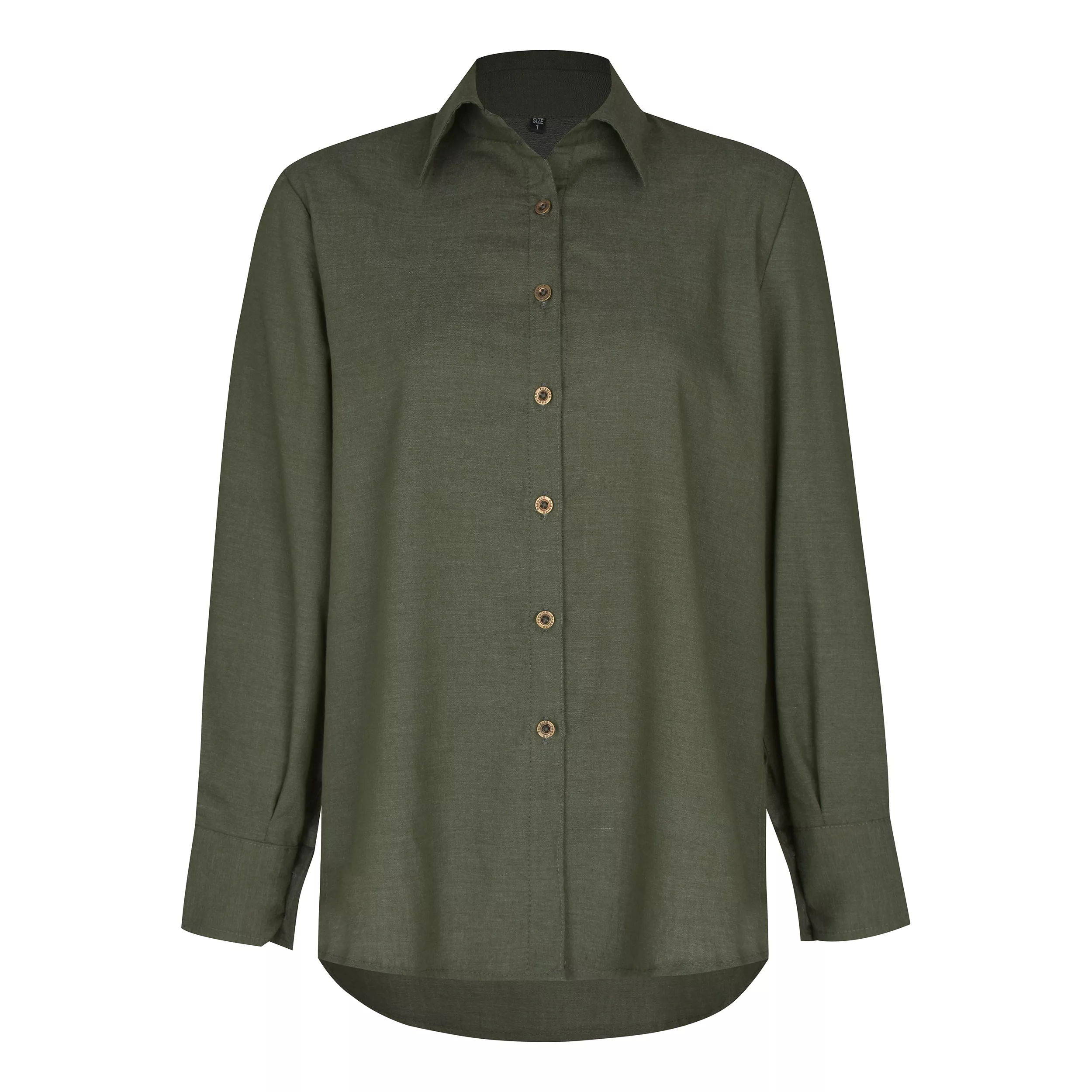 شومیز آستین بلند یقه برگردان زنانه مدل 008 رنگ سبز