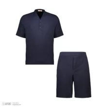 ست تی شرت و شلوارک مردانه مادر مدل Toni رنگ سرمه‌ای