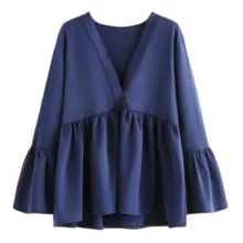 بلوز زنانه مدل ساحل رنگ سرمه‌ای