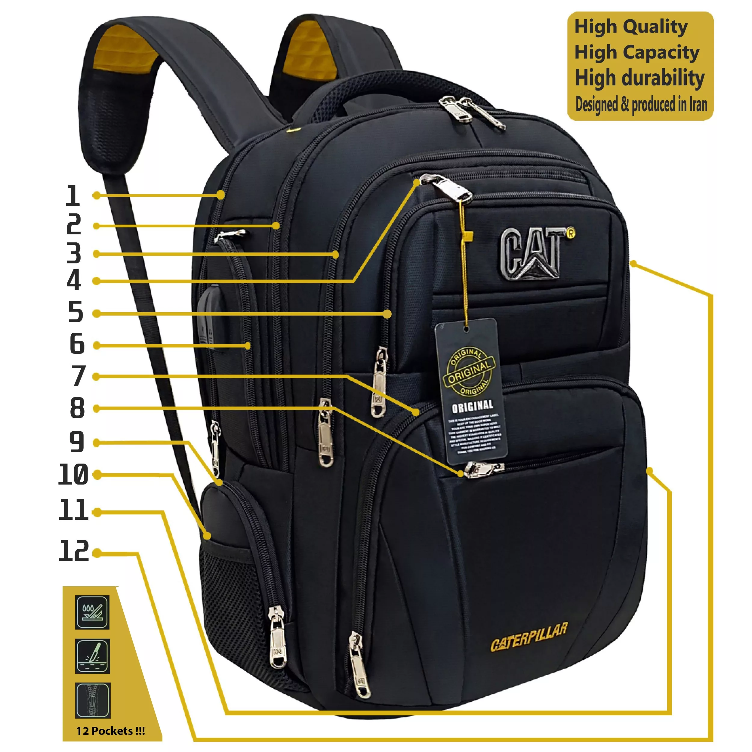 کوله پشتی لپ تاپ مدل Catrina Jm483820 مناسب برای لپ تاپ 15 تا 17 اینچی