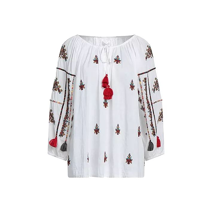 بلوز آستین بلند یقه باز زنانه مدل ESQ