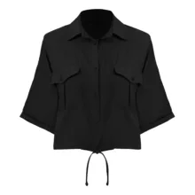 شومیز آستین تا روی شانه زنانه بنیس مدل 36990202 رنگ مشکی