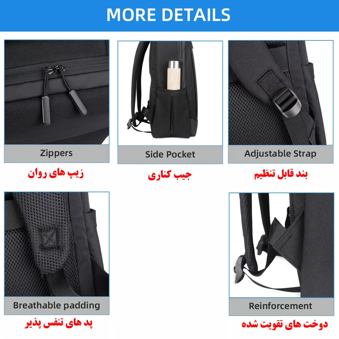 کوله پشتی لپ تاپ مدل 1139 مناسب برای لپ تاپ 14.1 تا 15.6 اینچی