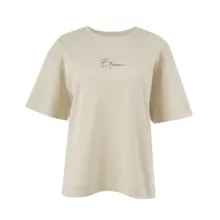 تی شرت آستین کوتاه زنانه جوتی جینز مدل یقه گرد کد 1551592 رنگ بژ