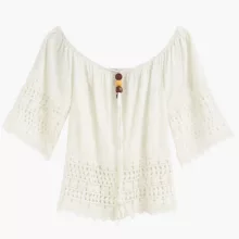 بلوز آستین سه ربع یقه گرد زنانه مدل تاندلا