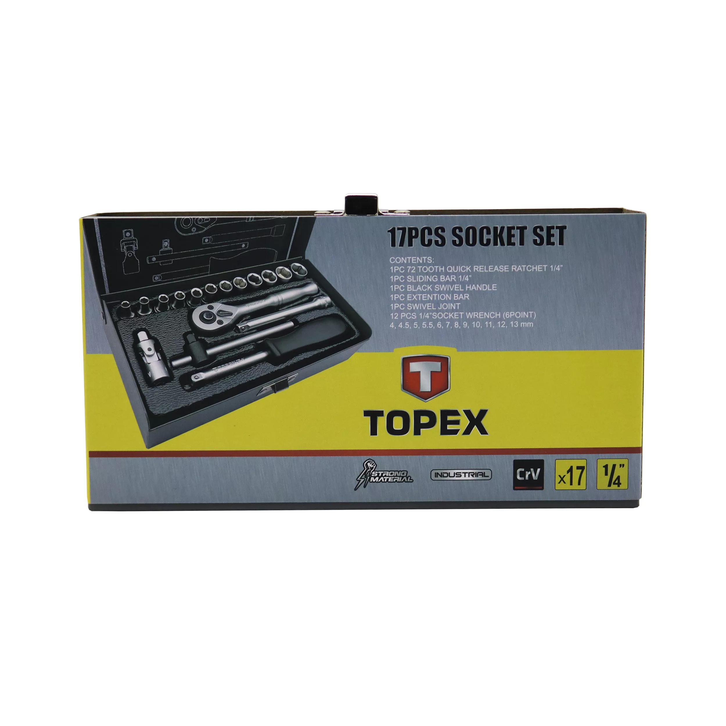 آچار بکس تاپکس مدل YP-1/4INCH -017 مجموعه 17 عددی