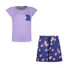 ست تی شرت و شلوارک زنانه افراتین مدل زرپران کد 6596 رنگ بنفش