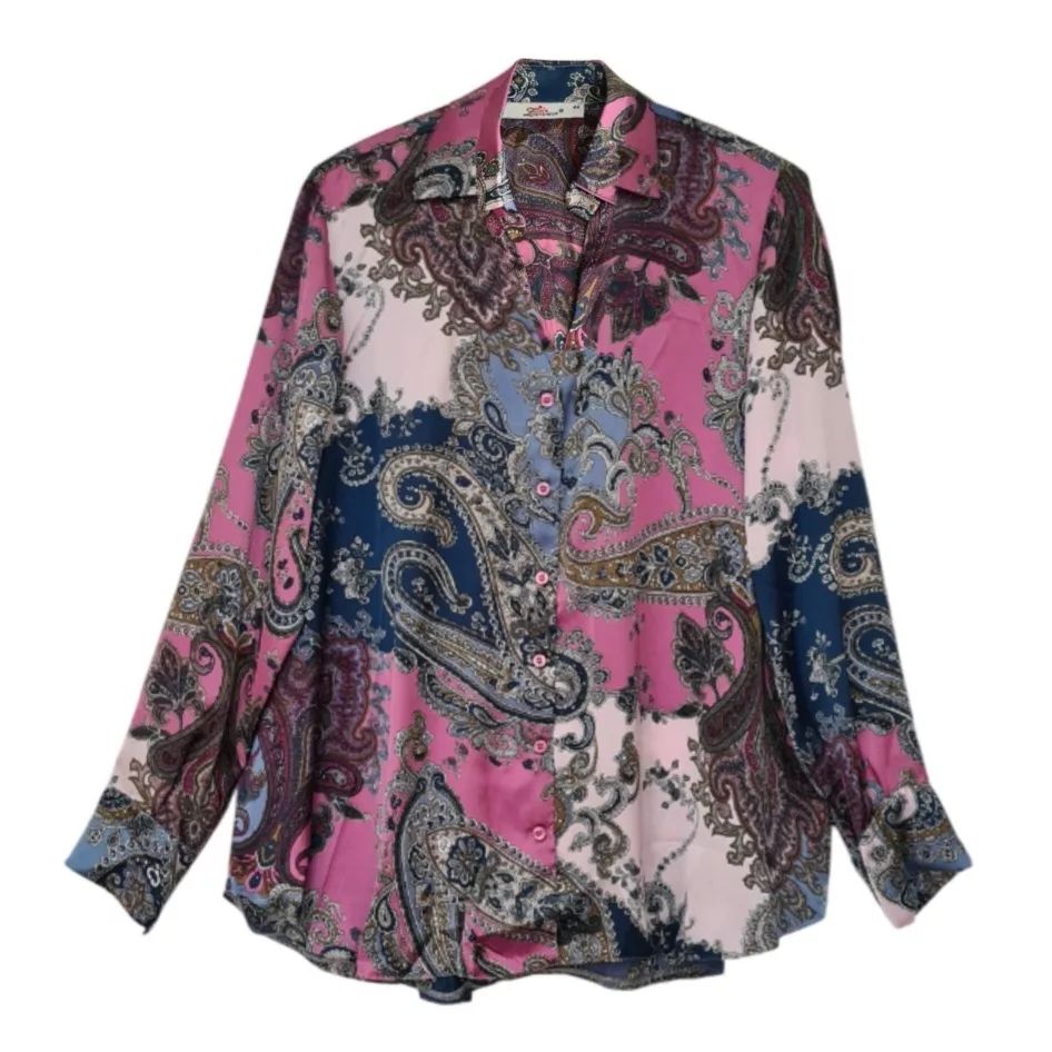 شومیز آستین بلند زنانه مدل پترن بته جقه کد ۹