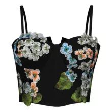 نیم تنه زنانه گره استایل مدل ماه بانو گلدار