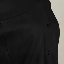 شومیز آستین بلند یقه برگردان زنانه مدل کلوش لینن کد AK1325 رنگ مشکی