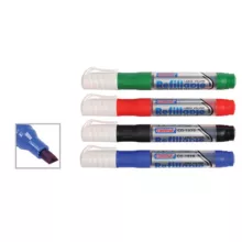 ماژیک وایت برد کرونا مدل Refillable کد CO-1090 بسته 12 عددی به همراه جوهر یدک