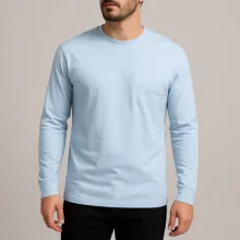 تی شرت آستین بلند مردانه رانژ مدل ساده 23RA05 – 412 رنگ آبی