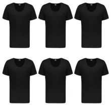 زیرپوش آستین دار مردانه برهان تن پوش مدل 1002-6 رنگ مشکی بسته 6 عددی