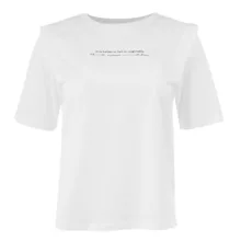 تی شرت آستین کوتاه زنانه جوتی جینز مدل یقه گرد کد 1551594 رنگ سفید