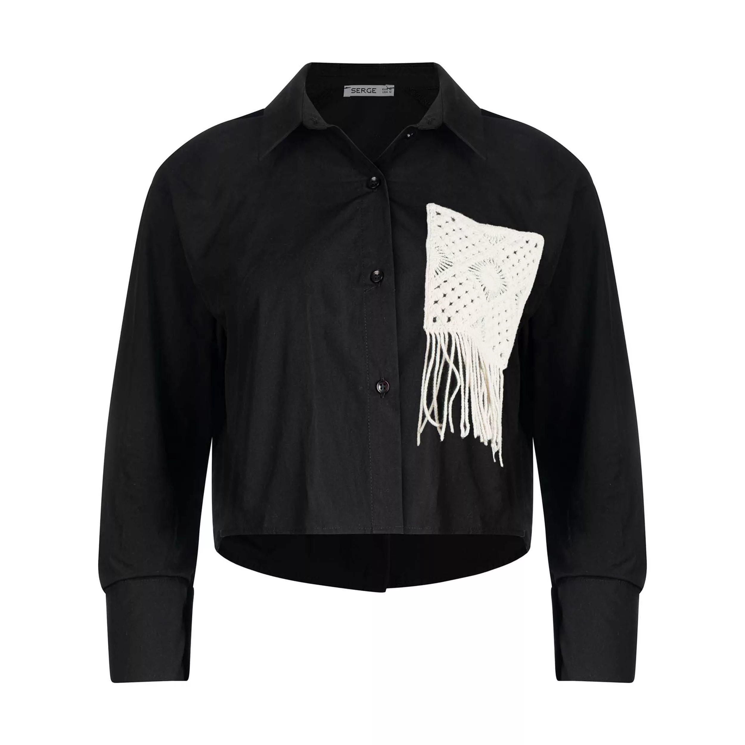 شومیز آستین بلند زنانه سرژه مدل 207349 رنگ مشکی